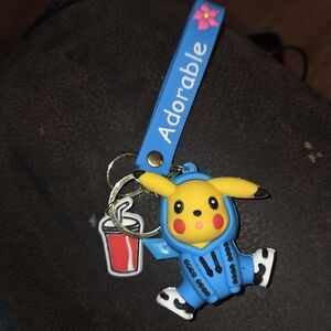 Pokemon Pikachu Keychain with Blue and Yellow